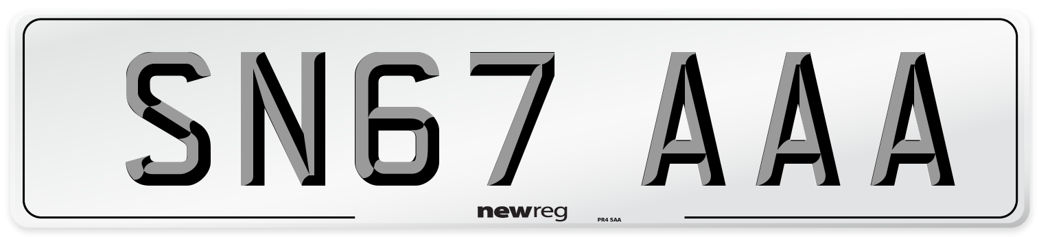 SN67 AAA Number Plate from New Reg